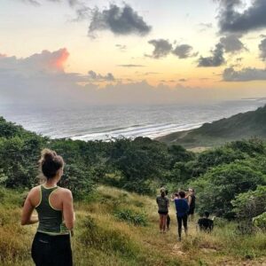 Group fitness hike at a luxury wellness retreat in Barbados